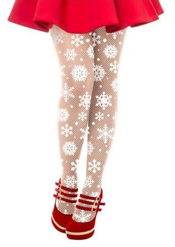 Netstrømpebukser - Snefnug - Hvid