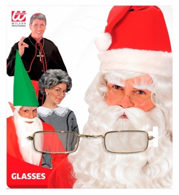 Julebrille i guldmetal - firkantet