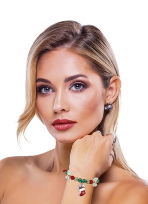 Julearmbånd med perler og Julesok