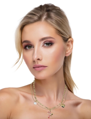 Julehalskæde i metal med Julestok