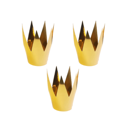 Dronning kroner i guldkarton 3 stk