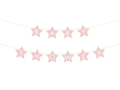 Baby shower stjerneguirlande i lyserød
