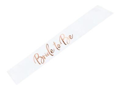 Bride to Be sash i hvid og rosegold