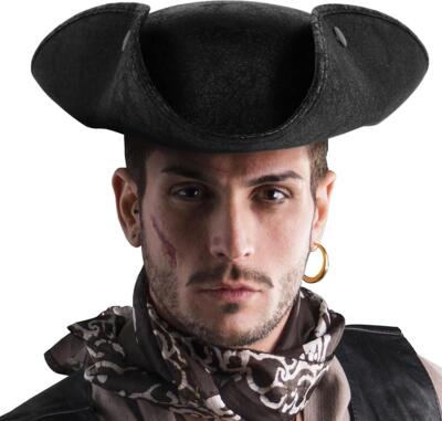 Pirathat tricorn i sort