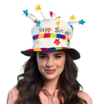 Hat Rainbow cake 'Happy birthday'