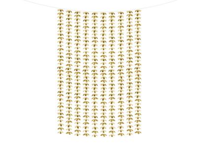 Forhæng Blomster Guld