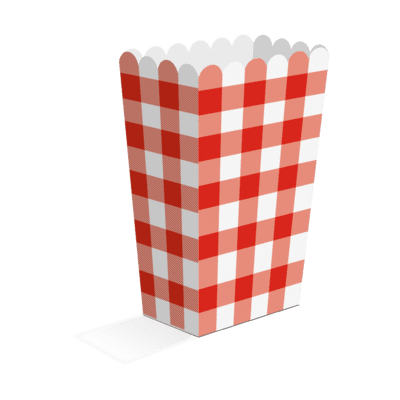 Popcorn Bæger - Rød Og Hvid Ternet