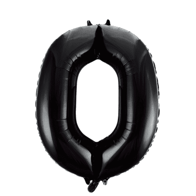 Folieballon 0 - Sort 86 cm