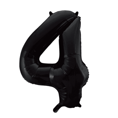 Folieballon 4 - Sort 86 cm