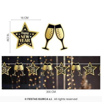Happy New Year Guirlande - Champagneglas