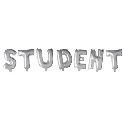 Student folieballon - sølv