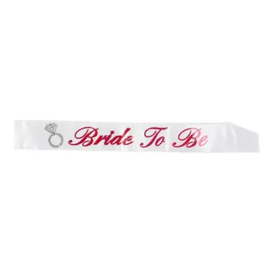 Bride to be Sash hvid med pink tekst