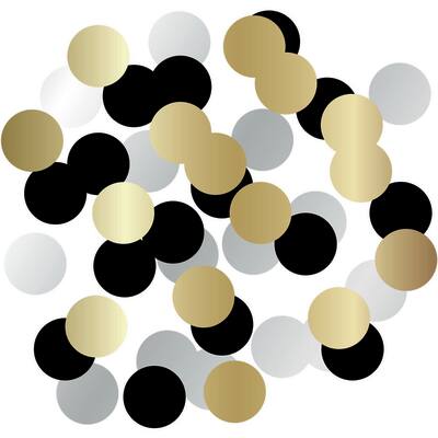 Konfetti Glam - sort/sølv/guld