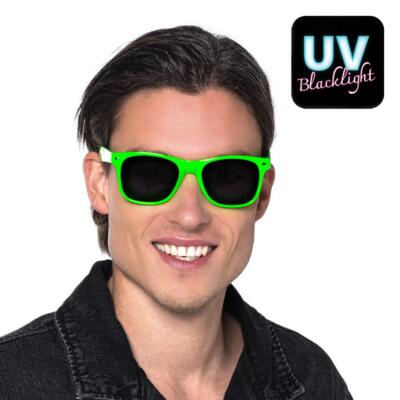 Grøn neon brille - sort glas
