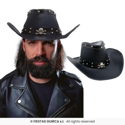Sort Cowboyhat med Kranie