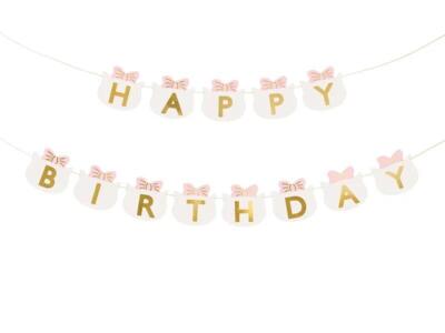Happy birthday guirlande med kattemotiv