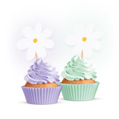 Kage topper - Margueritter 12 stk.