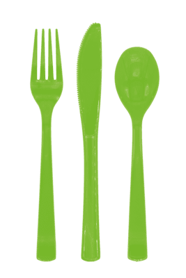 Plastikbestik - Lime grøn 18 stk.