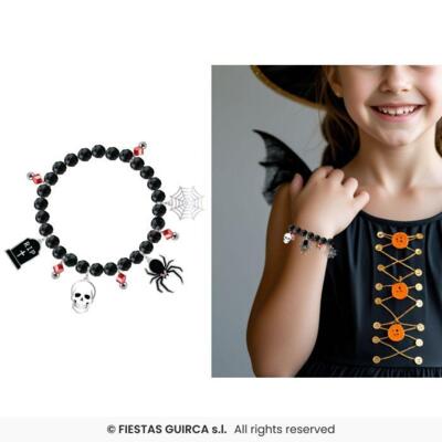 Sort Armbånd med Halloween Vedhæng
