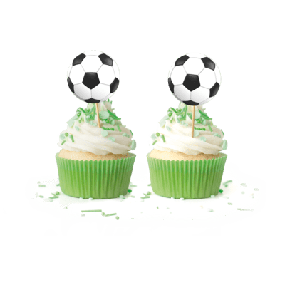 Fodbold cupcake picks