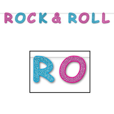 Glitteret Rock'n roll streamer