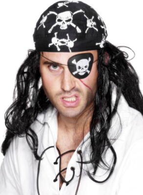 Pirat øjeklap med dødningehoved