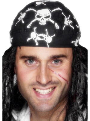Pirat hovedtørklæde sort
